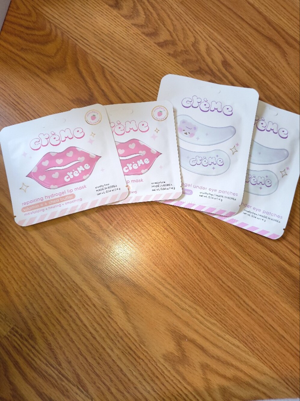 Crème Repairing Hydrogel Lip Mask & Under Eye Patches - Pink & White